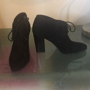 Suede black booties